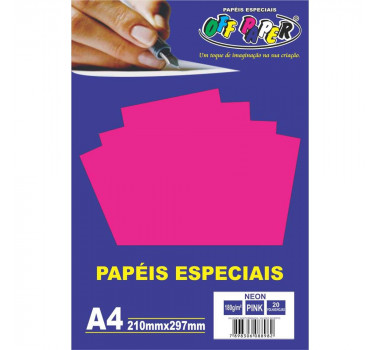 Papel-Neon-A4-Pink-180g-20Fls---Off-Paper