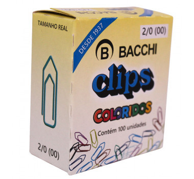 Clips-Bacchi-Colorido-2/0-(00)-Caixa-C/100-unidades