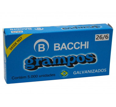 Grampo-Bacchi-26/6-Galvanizado-C/5000-Unidades