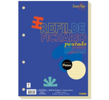 Refil-P/-Fichario-Amarelo-Pautado-40Fls-Credeal