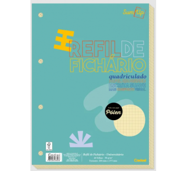 Refil-P/-Fichario-40FL-Quadriculado-Credeal