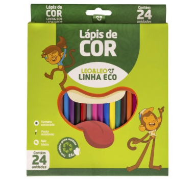Lapis-De-Cor-Leo-e-Leo-C/24-Cores-Resina-Sext.-Ecologico