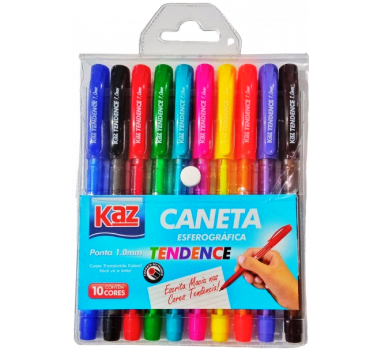 Caneta-Esfer.-Tendence-1.0-10-Cores-KZ98146-Kaz