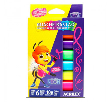 Tinta-Guache-Bastao-Neon-C/6-Cores-Acrilex