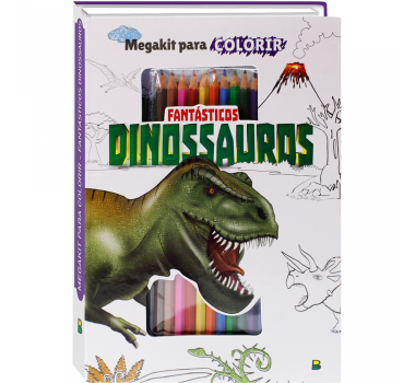 Livro-Infantil-MegaKit-Para-Colorir:-Fantasticos-Dinossauros