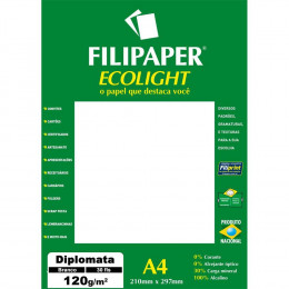 Papel Diplomata A4 Ecolight Branco 120g 30 Folhas - Filiperson