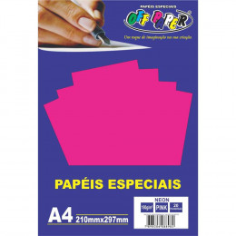 Papel Neon A4 Pink 180g 20Fls - Off Paper