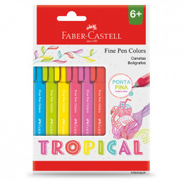 Caneta Fine Pen Colors Tropical C/6 Faber Castell