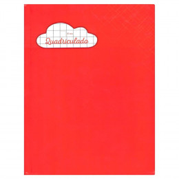 Caderno Quadriculado Brochurão Cost. C.D 10X10mm 40 Folhas Vermelho Credeal