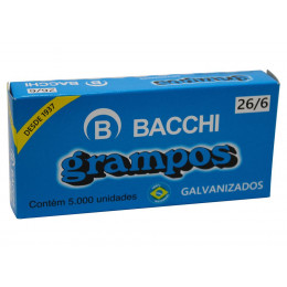 Grampo Bacchi 26/6 Galvanizado C/5000 Unidades