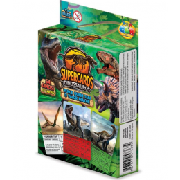 Jogo de Cartas Supercards Dinossauros 55 cartas - GGB Plast