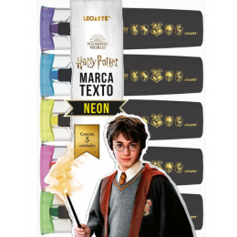 Caneta Marca Texto - Harry Potter  5 Cores NEON - LEONORA