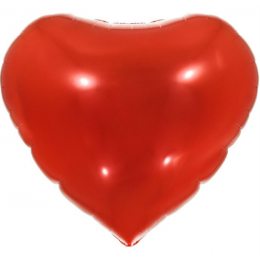 Balão  Metalizado Decorado - Coração Vermelho 25CM - MAKE+