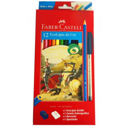 Lápis De Cor Faber-Castell Kit Com 12 Cores 