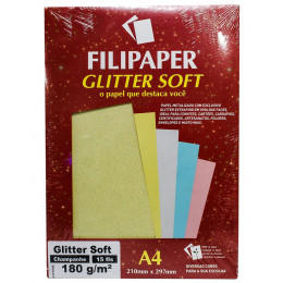 Papel Color Glitter Soft 180G C/15 Filipaper