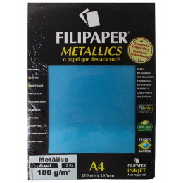 Papel Color Plus Metalizado 180G C/15 Folhas Filipaper